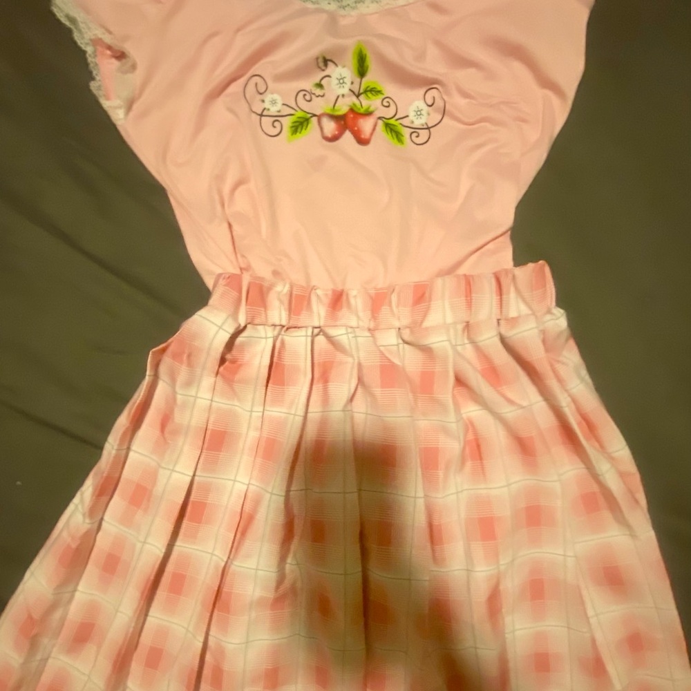 SHEIN Pink Plaid Kids Skirt
